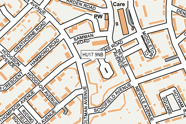 HU17 9NB map - OS OpenMap – Local (Ordnance Survey)