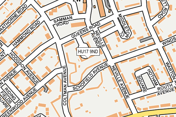 HU17 9ND map - OS OpenMap – Local (Ordnance Survey)