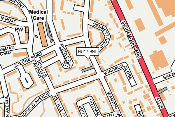 HU17 9NL map - OS OpenMap – Local (Ordnance Survey)