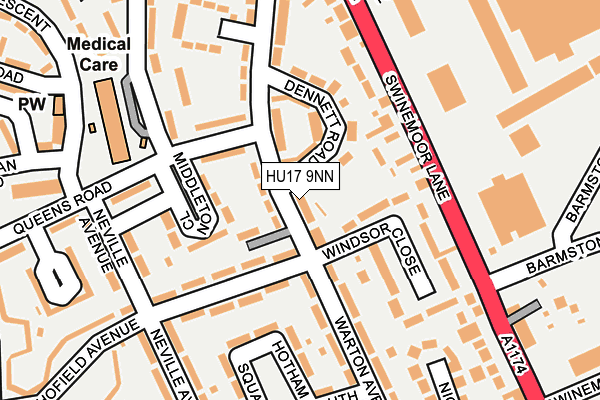 HU17 9NN map - OS OpenMap – Local (Ordnance Survey)