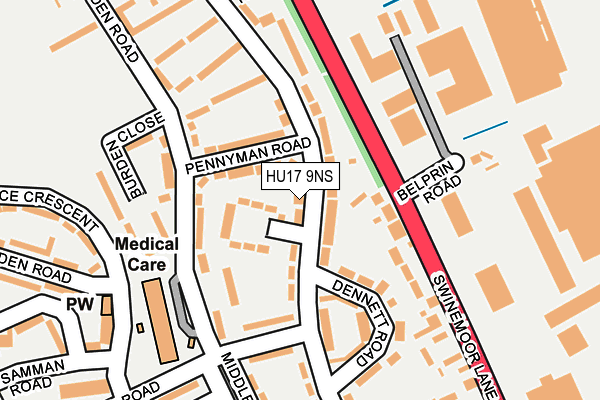HU17 9NS map - OS OpenMap – Local (Ordnance Survey)