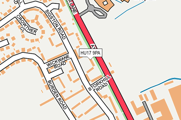 HU17 9PA map - OS OpenMap – Local (Ordnance Survey)