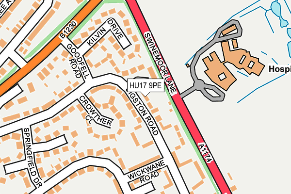 HU17 9PE map - OS OpenMap – Local (Ordnance Survey)