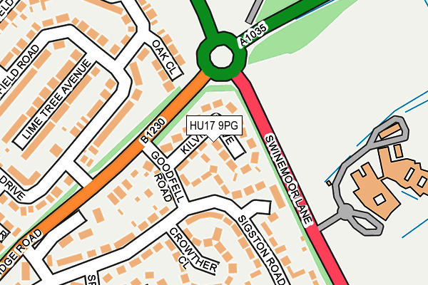 HU17 9PG map - OS OpenMap – Local (Ordnance Survey)