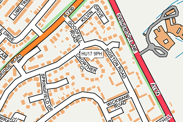 HU17 9PH map - OS OpenMap – Local (Ordnance Survey)