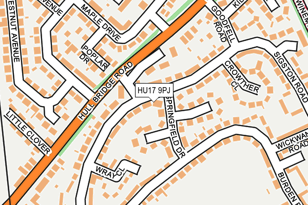 HU17 9PJ map - OS OpenMap – Local (Ordnance Survey)