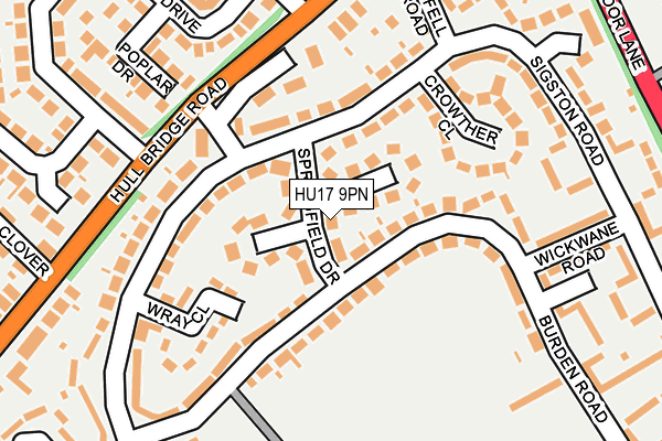 HU17 9PN map - OS OpenMap – Local (Ordnance Survey)