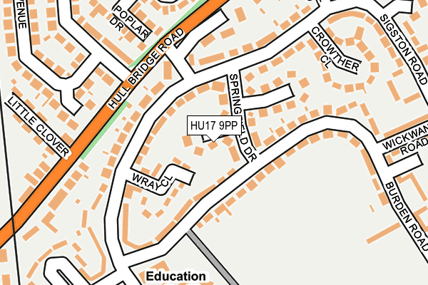 HU17 9PP map - OS OpenMap – Local (Ordnance Survey)