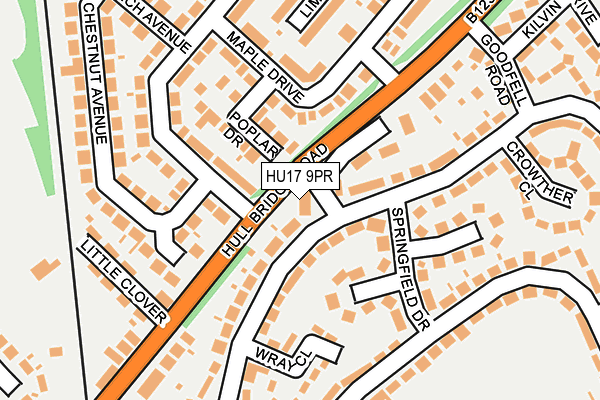 HU17 9PR map - OS OpenMap – Local (Ordnance Survey)