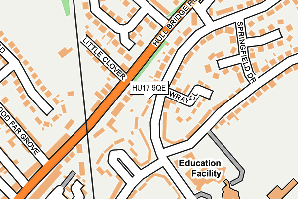 HU17 9QE map - OS OpenMap – Local (Ordnance Survey)