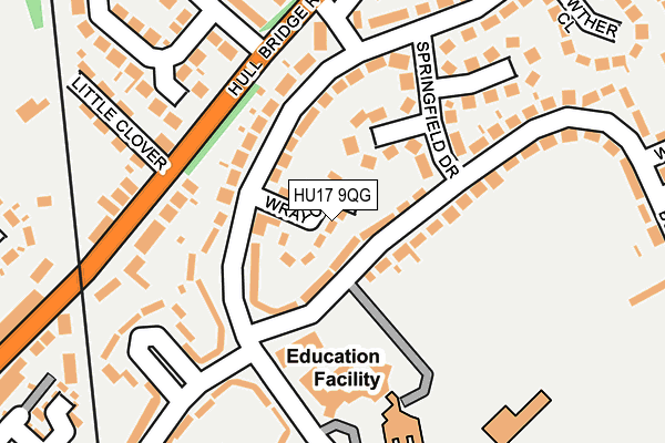 HU17 9QG map - OS OpenMap – Local (Ordnance Survey)