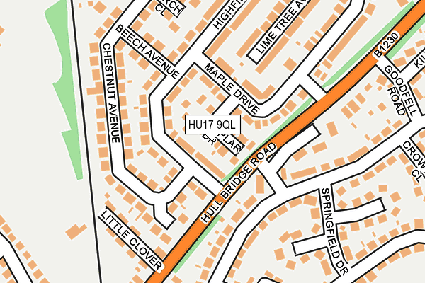 HU17 9QL map - OS OpenMap – Local (Ordnance Survey)