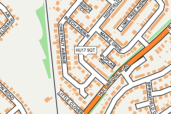 HU17 9QT map - OS OpenMap – Local (Ordnance Survey)