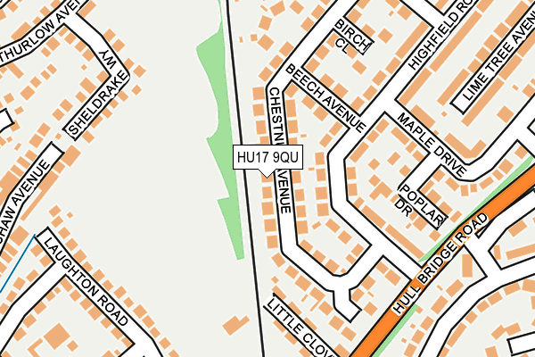 HU17 9QU map - OS OpenMap – Local (Ordnance Survey)