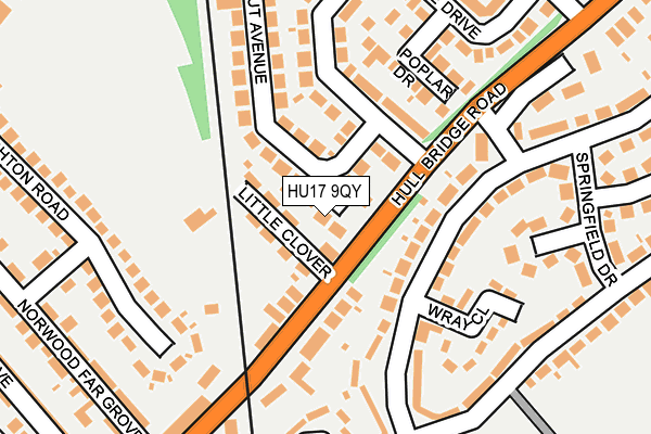 HU17 9QY map - OS OpenMap – Local (Ordnance Survey)