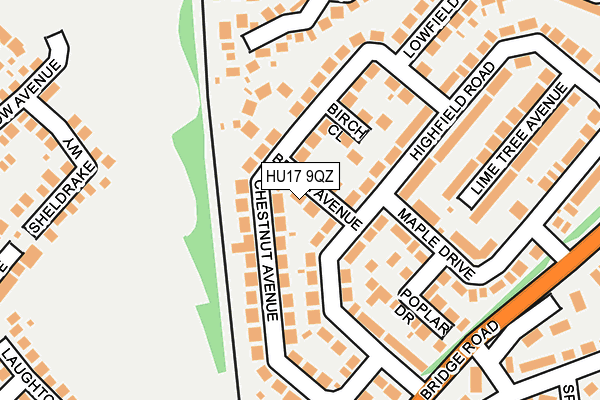 HU17 9QZ map - OS OpenMap – Local (Ordnance Survey)