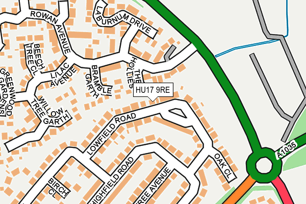 HU17 9RE map - OS OpenMap – Local (Ordnance Survey)