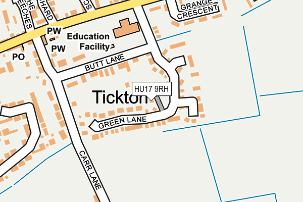 HU17 9RH map - OS OpenMap – Local (Ordnance Survey)