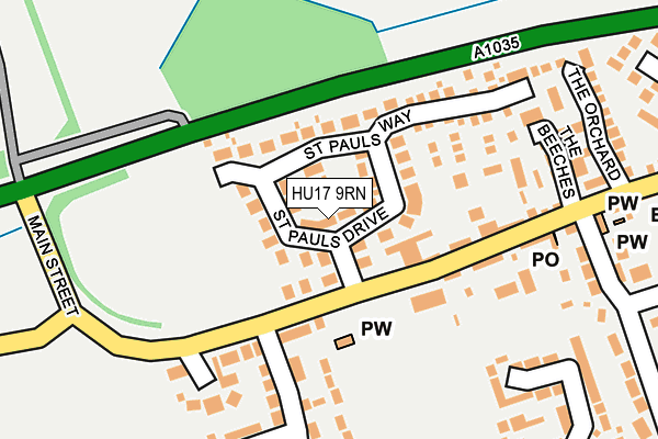 HU17 9RN map - OS OpenMap – Local (Ordnance Survey)