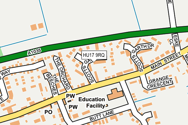 HU17 9RQ map - OS OpenMap – Local (Ordnance Survey)