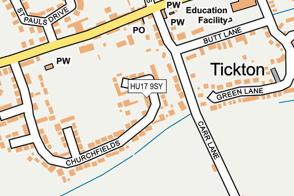 HU17 9SY map - OS OpenMap – Local (Ordnance Survey)