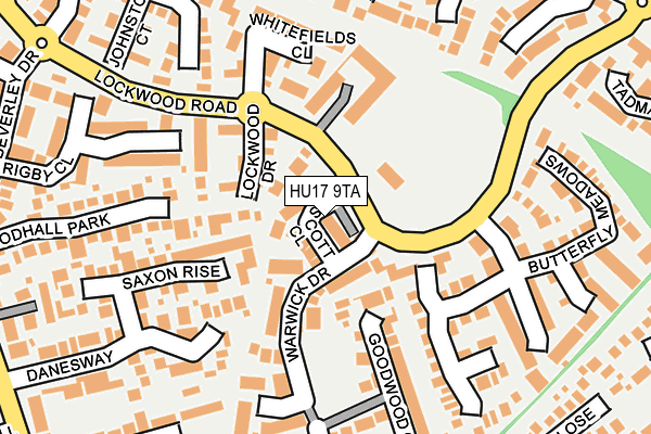 HU17 9TA map - OS OpenMap – Local (Ordnance Survey)