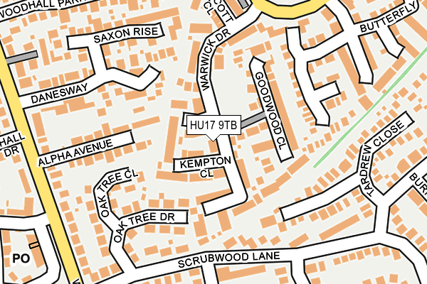 HU17 9TB map - OS OpenMap – Local (Ordnance Survey)