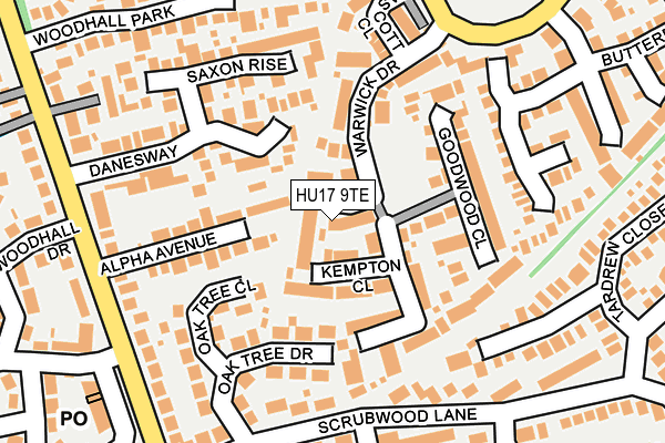 HU17 9TE map - OS OpenMap – Local (Ordnance Survey)