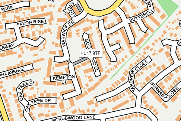 HU17 9TF map - OS OpenMap – Local (Ordnance Survey)