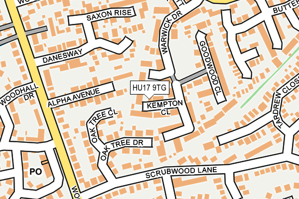 HU17 9TG map - OS OpenMap – Local (Ordnance Survey)