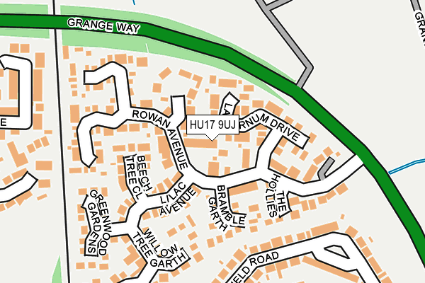 HU17 9UJ map - OS OpenMap – Local (Ordnance Survey)