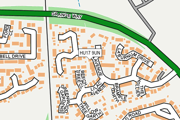 HU17 9UN map - OS OpenMap – Local (Ordnance Survey)
