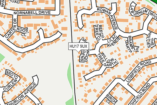 HU17 9UX map - OS OpenMap – Local (Ordnance Survey)
