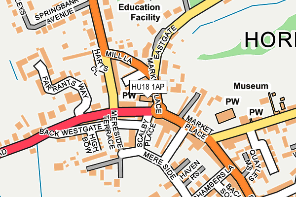 HU18 1AP map - OS OpenMap – Local (Ordnance Survey)