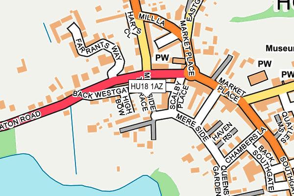 HU18 1AZ map - OS OpenMap – Local (Ordnance Survey)