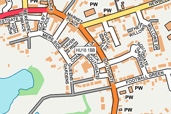 HU18 1BB map - OS OpenMap – Local (Ordnance Survey)