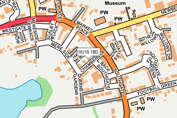 HU18 1BD map - OS OpenMap – Local (Ordnance Survey)