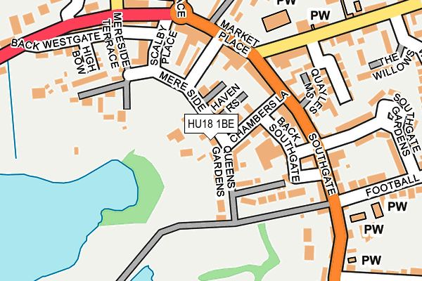HU18 1BE map - OS OpenMap – Local (Ordnance Survey)
