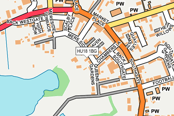 HU18 1BG map - OS OpenMap – Local (Ordnance Survey)