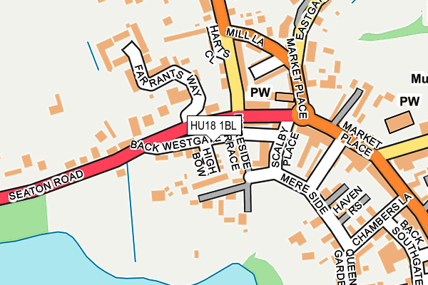 HU18 1BL map - OS OpenMap – Local (Ordnance Survey)