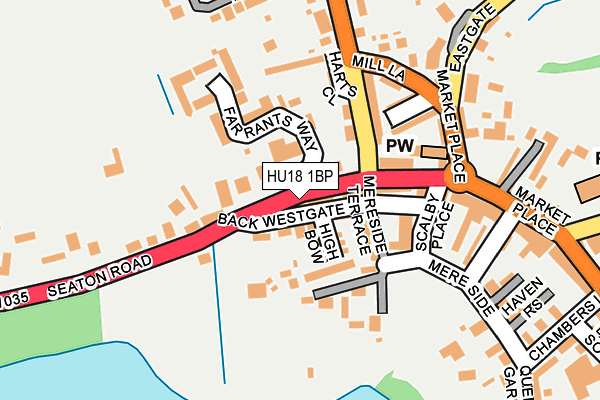 HU18 1BP map - OS OpenMap – Local (Ordnance Survey)