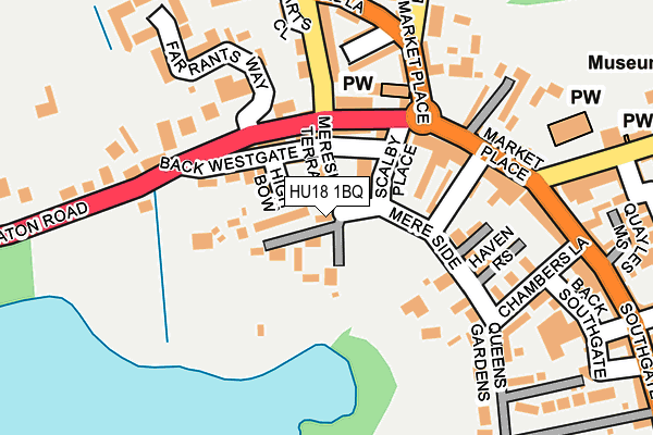 HU18 1BQ map - OS OpenMap – Local (Ordnance Survey)
