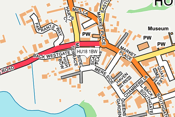 HU18 1BW map - OS OpenMap – Local (Ordnance Survey)