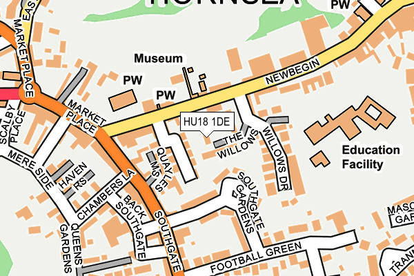 HU18 1DE map - OS OpenMap – Local (Ordnance Survey)