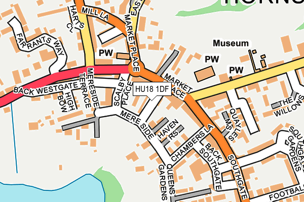 HU18 1DF map - OS OpenMap – Local (Ordnance Survey)