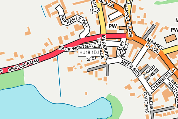 HU18 1DJ map - OS OpenMap – Local (Ordnance Survey)