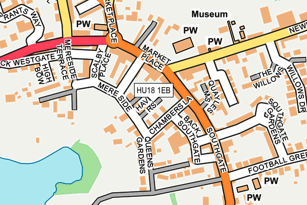 HU18 1EB map - OS OpenMap – Local (Ordnance Survey)
