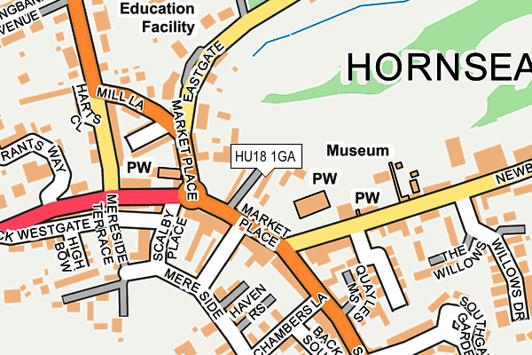HU18 1GA map - OS OpenMap – Local (Ordnance Survey)