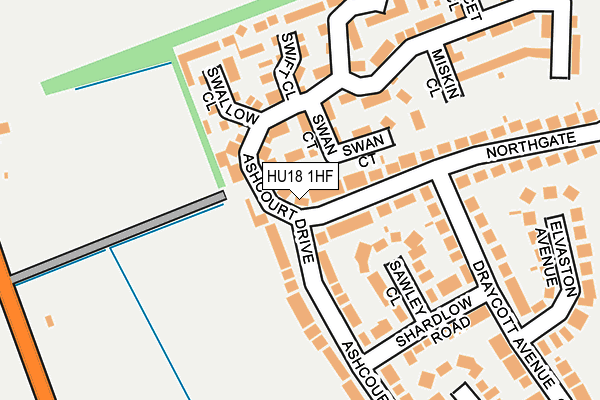 HU18 1HF map - OS OpenMap – Local (Ordnance Survey)