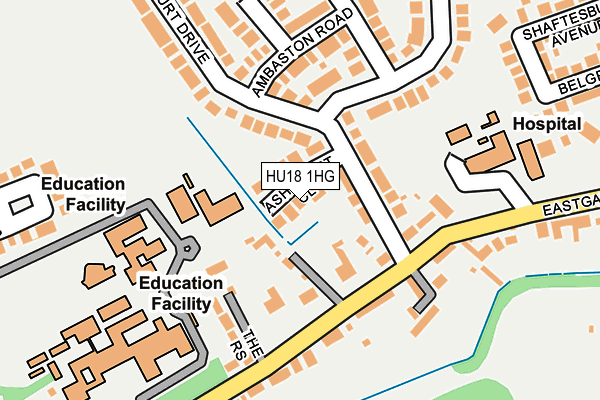 HU18 1HG map - OS OpenMap – Local (Ordnance Survey)